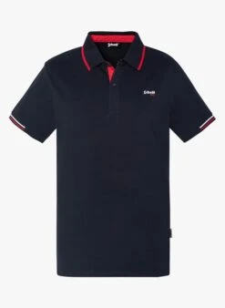 Schott PSDEVON - Blue Regular-fit Cotton Piqué Polo Shirt