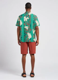 PAUL SMITH Green Printed Cotton Gauze Shirt -Deals Mode Modee Store 4081592