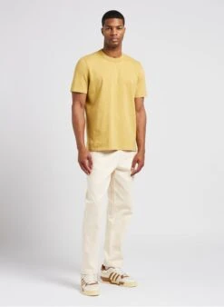 RODGER H - Yellow Regular-fit Round-neck Cotton T-shirt -Deals Mode Modee Store 4081689