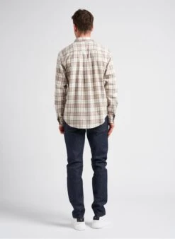 Minimum JACK - Beige Regular-fit Checked Organic Cotton Shirt With Classic Collar -Deals Mode Modee Store 4081982