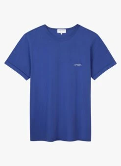 Maison Labiche POITOU AMOUR - Blue Embroidered Organic Cotton T-shirt
