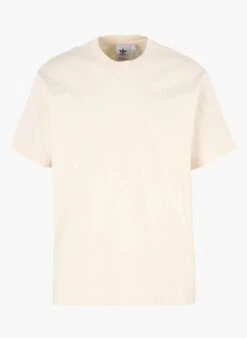 ADIDAS White Loose-fit Round-neck Embroidered Cotton T-shirt