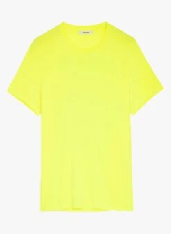 Zadig & Voltaire TED - Yellow Round-neck Cotton T-shirt