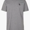 Aigle Grey Regular-fit Embroidered Cotton T-shirt With Round Neck