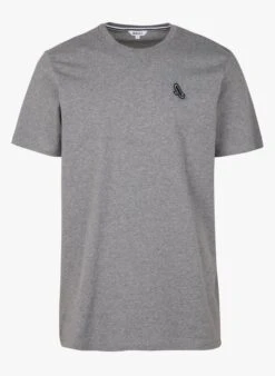 Aigle Grey Regular-fit Embroidered Cotton T-shirt With Round Neck