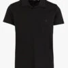 Ikks Black Regular-fit Cotton Polo Shirt