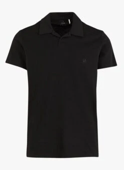 Ikks Black Regular-fit Cotton Polo Shirt