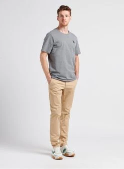 Aigle Grey Regular-fit Embroidered Cotton T-shirt With Round Neck -Deals Mode Modee Store 4104231