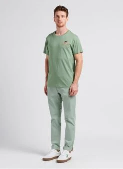 Gant ARCHIVE SHIELD EMB SS T-SHIRT - Green Regular-fit Embroidered Cotton T-shirt With Round Neck -Deals Mode Modee Store 4104265