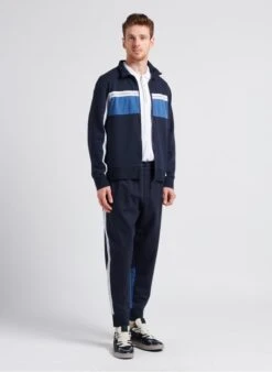 Armani Exchange Blue Logo-printed Striped Cotton Track Pants -Deals Mode Modee Store 4104355