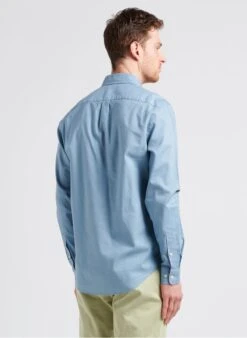 Samsoe Samsoe LIAM - Blue Regular-fit Linen And Cotton Shirt With Classic Collar -Deals Mode Modee Store 4104471