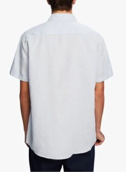 ESPRIT Blue Regular-fit Linen-blend Shirt -Deals Mode Modee Store 4109450