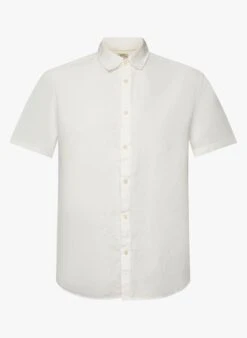 ESPRIT White Regular-fit Linen-blend Shirt