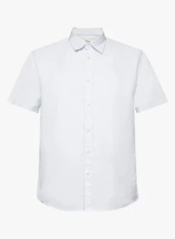 ESPRIT Blue Regular-fit Linen-blend Shirt