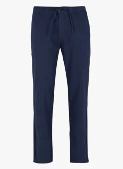 Selected Blue Straight-leg Organic Cotton-blend Pants