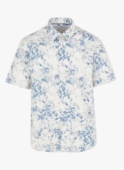 Selected Multicolored Printed Organic Cotton Shirt With Classic Collar