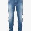LE TEMPS DES CERISES Blue Faded Stretch Cotton Skinny Jeans