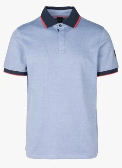 LE TEMPS DES CERISES ORIAS - Blue Short-sleeved Cotton-blend Polo Shirt
