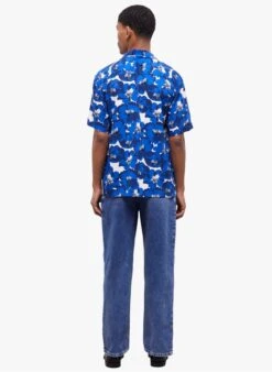 THE KOOPLES Blue V-neck Shirt With Floral Patterns -Deals Mode Modee Store 4124903
