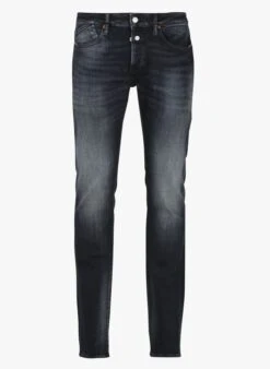 LE TEMPS DES CERISES Grey Slim-fit Faded Cotton Jeans