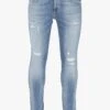 LE TEMPS DES CERISES POWERC - Blue Faded Cotton Skinny Jeans