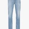 LE TEMPS DES CERISES Blue Cotton-blend Straight-leg Jeans