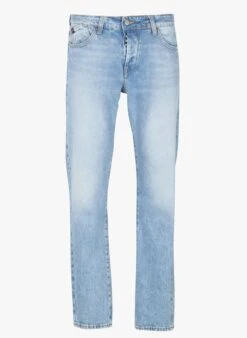 LE TEMPS DES CERISES Blue Straight Faded Cotton Jeans
