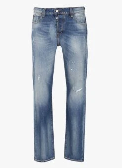 LE TEMPS DES CERISES Blue Straight-leg Cotton Jeans