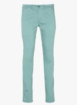 LE TEMPS DES CERISES Green Slim-fit Cotton Chinos