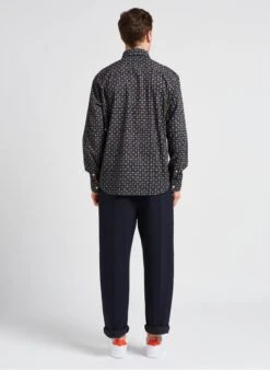 Marc O'Polo Blue Regular-fit Printed Cotton Shirt With Classic Collar -Deals Mode Modee Store 4131087