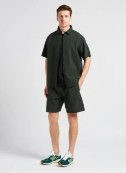 Thinking Mu Green Textured Cotton Shirt With Classic Collar -Deals Mode Modee Store 4131108