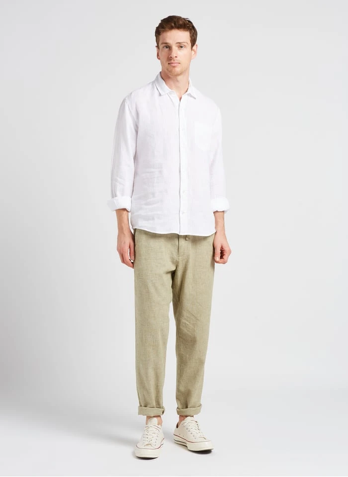 Selected Khaki Straight-leg Organic Cotton-blend Pants 6 Selected Khaki Straight-leg Organic Cotton-blend Pants - Image 6