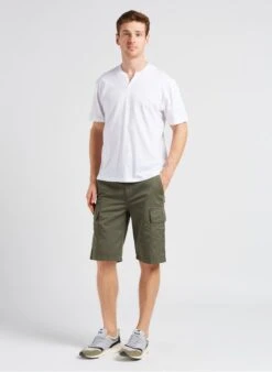 HAMON - White Cotton Henley T-shirt -Deals Mode Modee Store 4131189