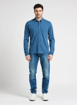 LE TEMPS DES CERISES ADOL - Blue Regular-fit Cotton Shirt -Deals Mode Modee Store 4132152