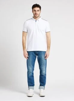 LE TEMPS DES CERISES COTREL - White Short-sleeved Cotton Polo Shirt -Deals Mode Modee Store 4132164
