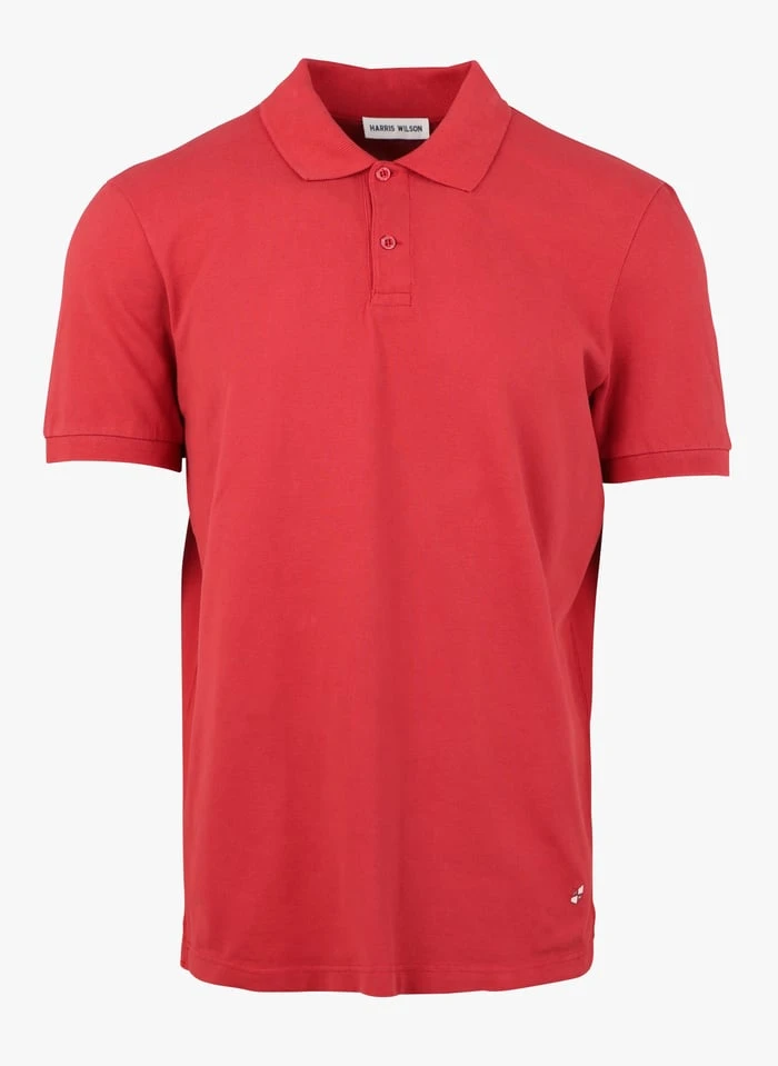 HENDEL - Red Short-sleeved Cotton Piqué Polo Shirt 1 HENDEL - Red Short-sleeved Cotton Piqué Polo Shirt