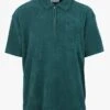 HUGUES - Blue Cotton-blend Polo Shirt With Zip-up Neck
