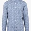 DOV - Blue Printed Cotton Shirt With Classic Collar