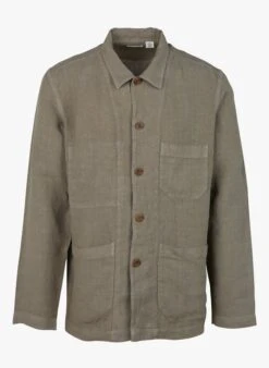 Hartford PERRY - Khaki Regular-fit Linen Overshirt