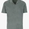 Hartford Khaki Terrycloth Polo Shirt With Open Collar