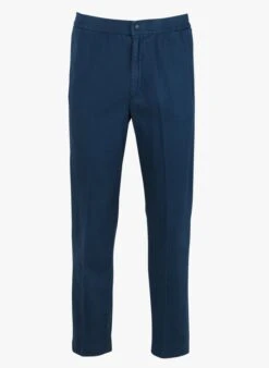 DARIO - Blue Straight-leg Textured Cotton Pants