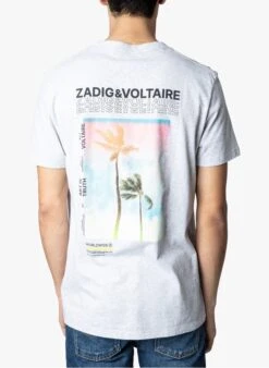 Zadig & Voltaire TED - Grey Round-neck Cotton T-shirt -Deals Mode Modee Store 4155345