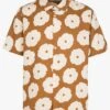 Thinking Mu POPPY TOM - Brown Loose-fit Floral Print Cotton Shirt