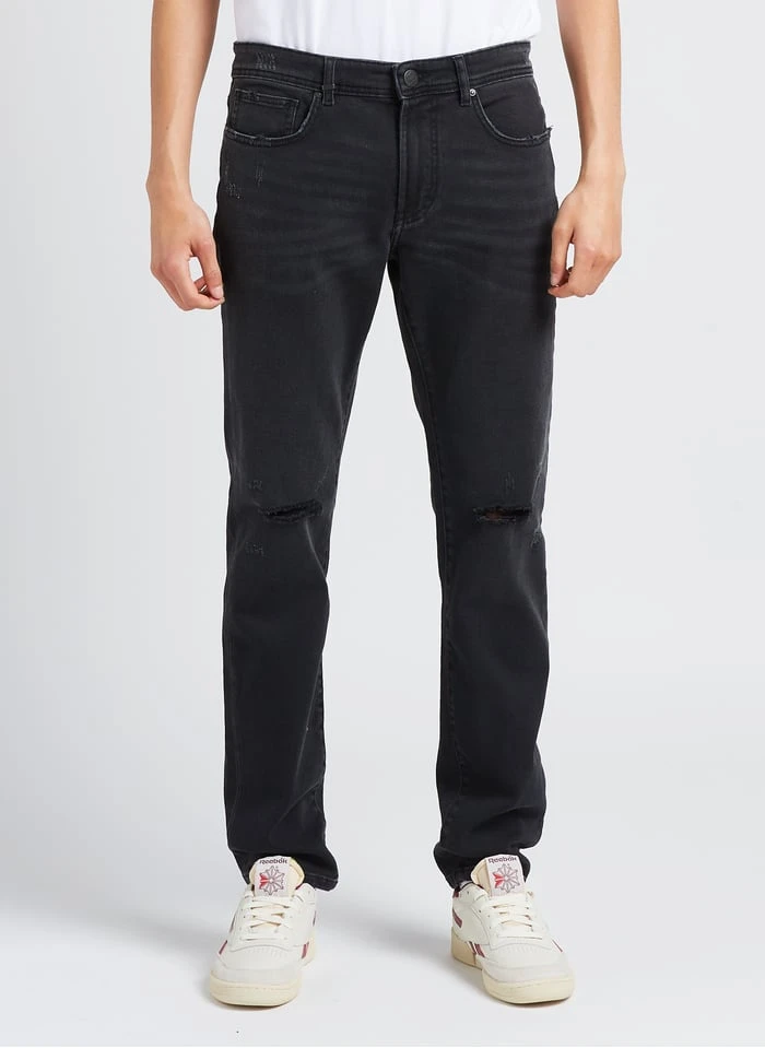 Ikks Grey Slim-fit Cotton Distressed Jeans 2 Ikks Grey Slim-fit Cotton Distressed Jeans - Image 2