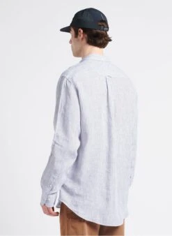 Gant White Regular-fit Striped Linen Shirt With Button-down Collar -Deals Mode Modee Store 4169775