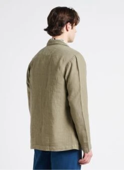 Hartford PERRY - Khaki Regular-fit Linen Overshirt -Deals Mode Modee Store 4169833