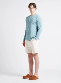 Hartford HENLEY - Blue Regular-fit Round-neck Cotton T-shirt -Deals Mode Modee Store 4169897