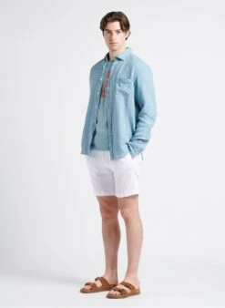 Hartford PAUL - Blue Regular-fit Linen Shirt -Deals Mode Modee Store 4169951