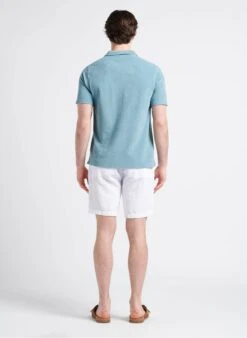 Hartford Blue Terrycloth Polo Shirt With Open Collar -Deals Mode Modee Store 4169959