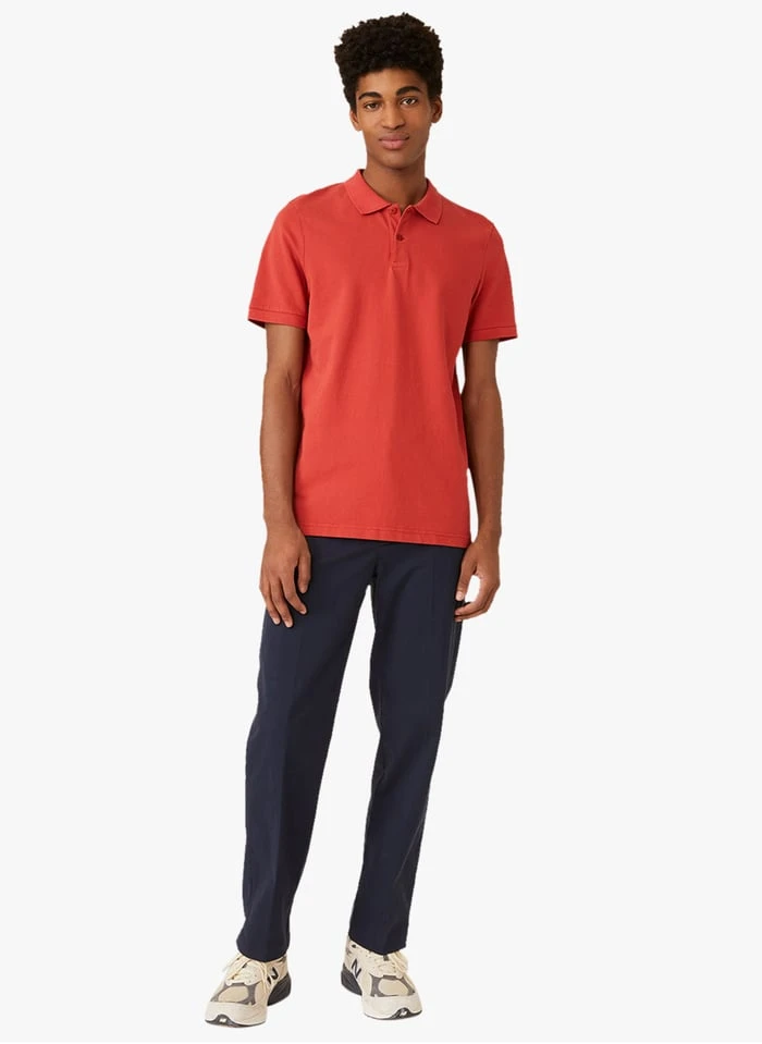 HENDEL - Red Short-sleeved Cotton Piqué Polo Shirt 4 HENDEL - Red Short-sleeved Cotton Piqué Polo Shirt - Image 4